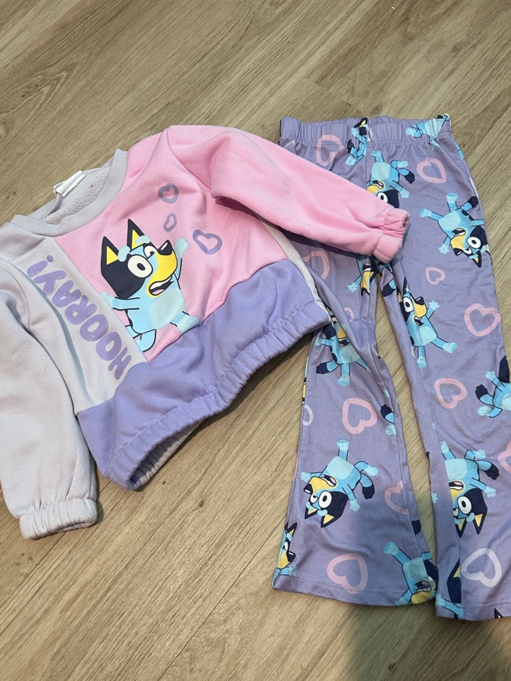 Kids Pink & Lavender Cartoon Matching Set - Brand